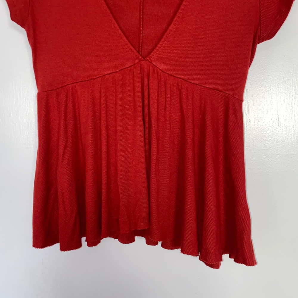 Urban Outfitters Red Plunging Babydoll Top - Picture 3 of 10